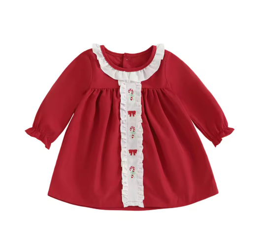 Candy Cane Smocked Dress