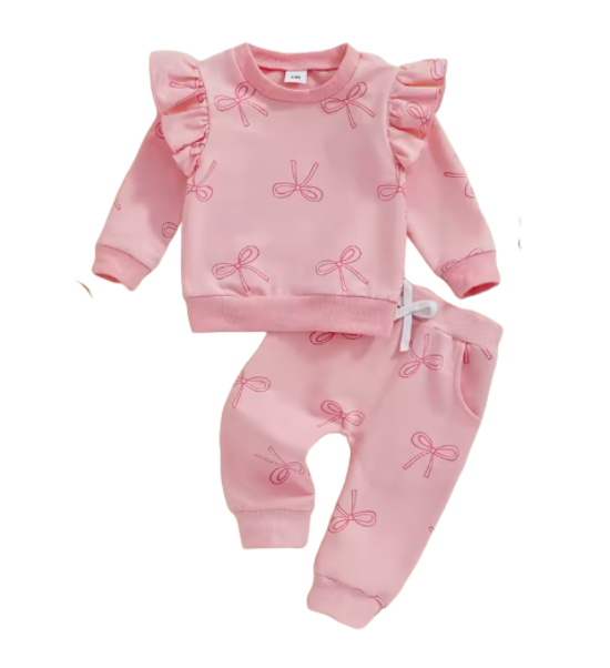 Pink Cozy Coquette Jogger Set