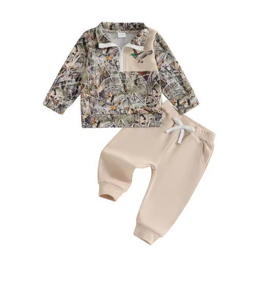 Collared Cozy Hunter Joggers Set