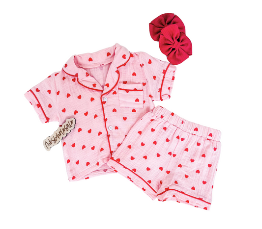 Pink Linen PJ Set - PACK (12/18M, 18/24M, 3T, 4T)