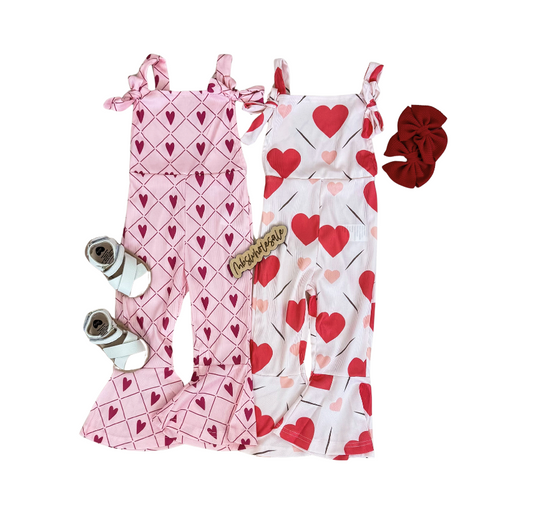 Valentine's Day Stretchy Jumpsuit - PACK (6/12M, 12/18M, 18/24M, 2/3T, 3/4T)