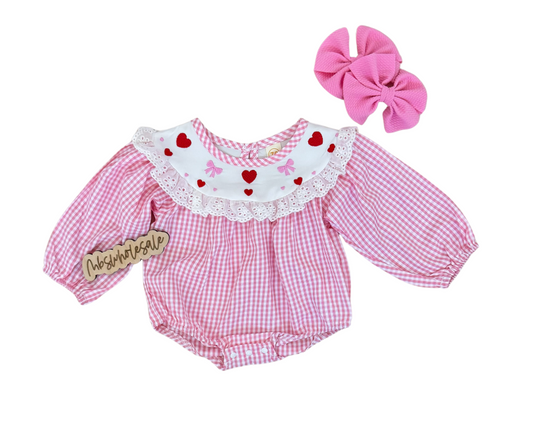 Smocked Heart Pink Romper - PACK (0/3M, 3/6M, 6/12M, 12/18M)