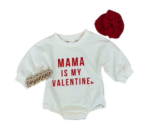 Mama Is My Valentine Ivory Bubble - PACK (0/3M, 3/6M, 6/12M, 12/18M)