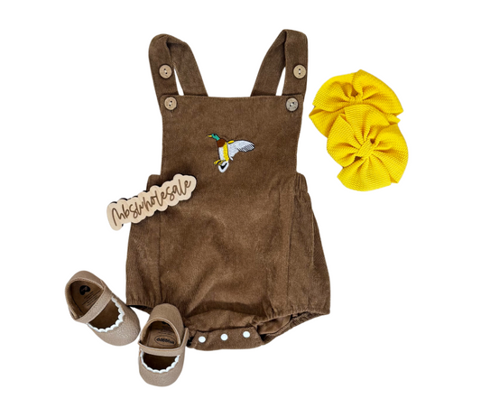 Duck Corduroy Overall Romper - PACK (0/3M, 3/6M, 6/12M, 12/18M, 18/24M)